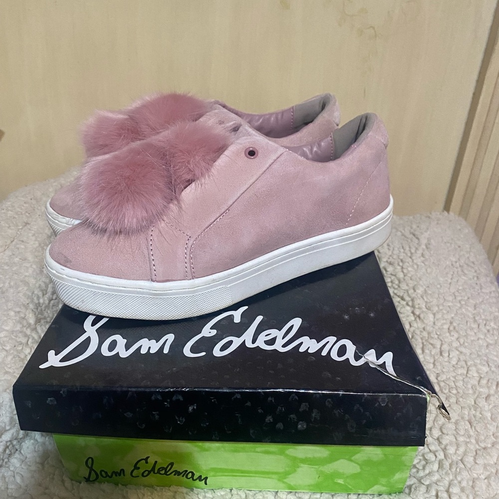 Sam Edelman pink pom pom sneakers
